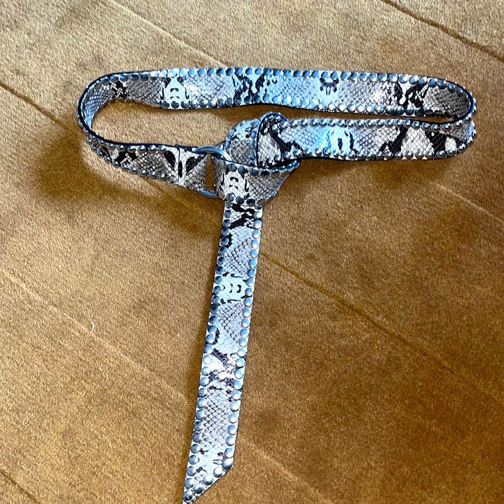 B-low the belt, studded snakeskin belt